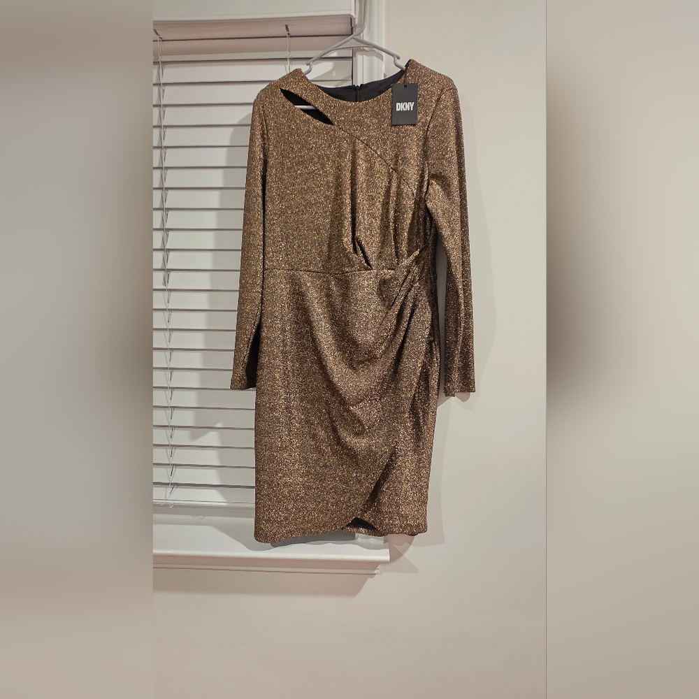 Women Dress - Girls Dress DYNY- New- Elegant Metallic Brown Dress- Size 12